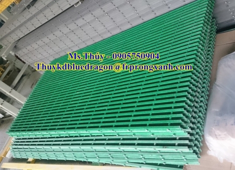 Sản phẩm tấm sàn lót ô lưới màu kháng hóa chất, chống rỉ sét, sàn thao tác trên cao