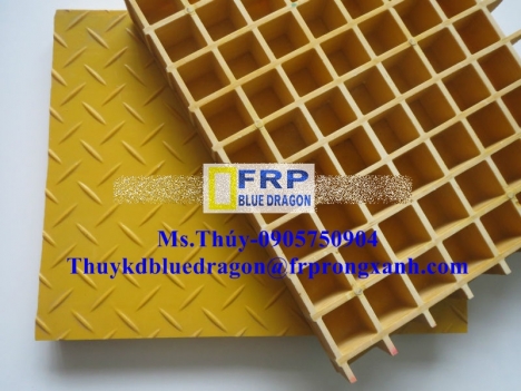 Bán tấm sàn thủy tinh frp grating, sàn thao tác xây dựng công nghiệp, sàn kháng hóa chất