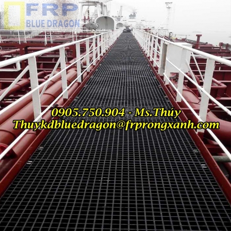 Sản phẩm tấm sàn lót ô lưới màu kháng hóa chất, chống rỉ sét, sàn thao tác trên cao