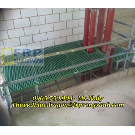 Bán tấm sàn thủy tinh frp grating, sàn thao tác xây dựng công nghiệp, sàn kháng hóa chất