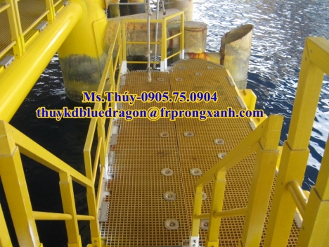 Sản phẩm tấm sàn lót ô lưới màu kháng hóa chất, chống rỉ sét, sàn thao tác trên cao