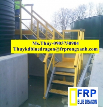 Bán tấm sàn thủy tinh frp grating, sàn thao tác xây dựng công nghiệp, sàn kháng hóa chất