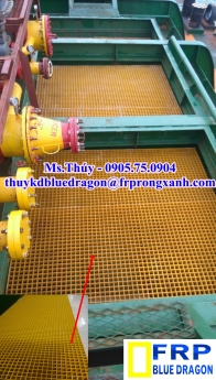 Sản phẩm tấm sàn lót ô lưới màu kháng hóa chất, chống rỉ sét, sàn thao tác trên cao