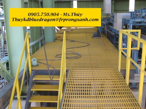 Bán tấm sàn thủy tinh frp grating, sàn thao tác xây dựng công nghiệp, sàn kháng hóa chất