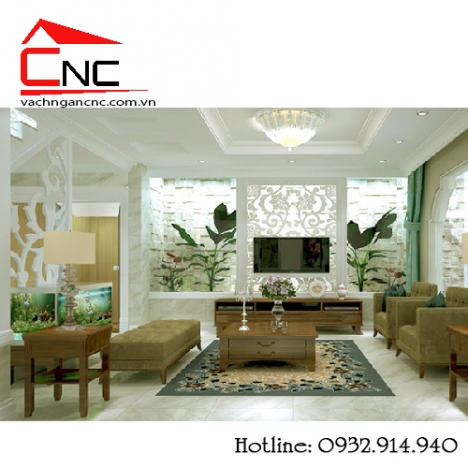 Chung cư phòng khách nên có vách ngăn cnc đẹp