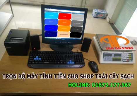 Máy tính tiền, cân điện tử cho cửa hàng thực phẩm sạch, trái cây sạch