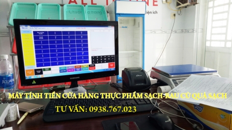 Máy tính tiền, cân điện tử cho cửa hàng thực phẩm sạch, trái cây sạch