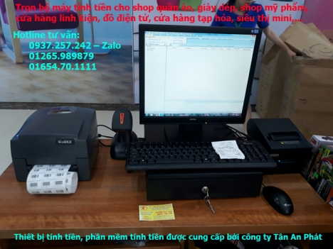 Lắp đặt máy tính tiền cho shop quà lưu niệm, cửa hàng linh kiện, đồ điện tử