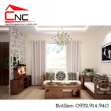 Chung cư phòng khách nên có vách ngăn cnc đẹp