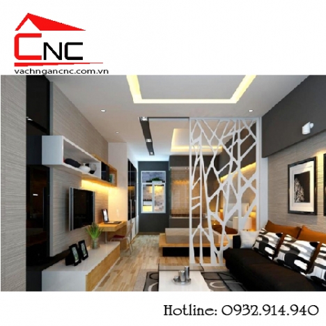 Chung cư phòng khách nên có vách ngăn cnc đẹp