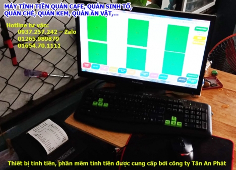 Nhận lắp đặt máy tính tiền, máy in hóa đơn cho quán cafe, quán sinh tố