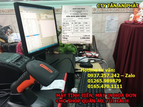 Nhận lắp đặt máy tính tiền, máy in hóa đơn cho shop quần áo, túi xách