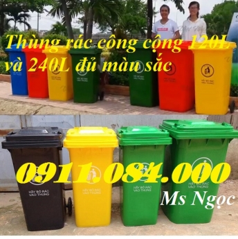 Thùng rác môi trường đô thị 240 lít đủ màu sắc giá rẻ bất ngờ