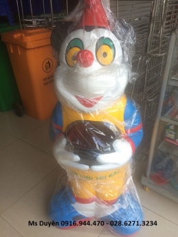 Thùng rác hình con thú, thùng rác trường mầm non, thùng rác trường học
