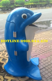 Thùng rác hình con thú, thùng rác trường mầm non, thùng rác trường học