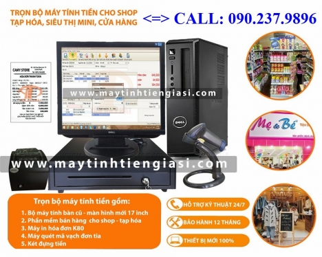 Trọn bộ máy tính tiền cho cửa hàng tạp hóa tại Bình Dương