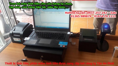 Máy tính tiền cho cửa hàng tự chọn tại Cần Thơ, Vĩnh Long