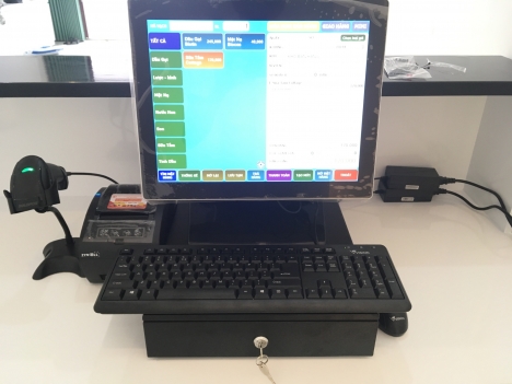 Máy tính tiền cảm ứng dùng cho shop mỹ phẩm tại Cần Thơ, Vĩnh Long