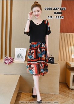 ĐẦM VOAN GIẤU BỤNG TRẺ TRUNG THANH LỊCH B483