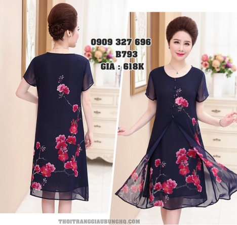 ĐẦM GIẤU BỤNG HOẠ TIẾT THANH LỊCH B793
