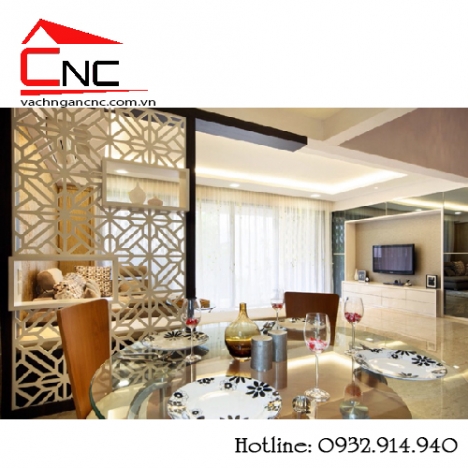 Sản phẩm vách ngăn hoa văn cắt cnc bằng gỗ công nghiệp