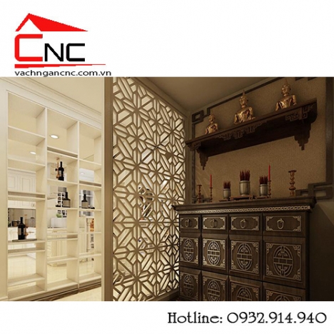 Khu vực phòng thờ và phòng khách cần có vách ngăn cnc