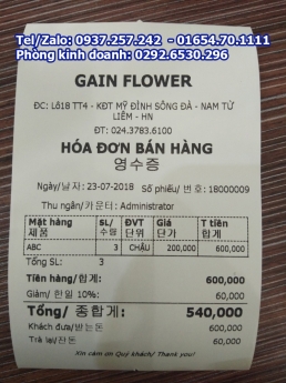 Nhận lắp đặt máy in hóa đơn, phần mềm quản lý bán hàng cho shop hoa