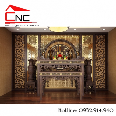 Khu vực phòng thờ và phòng khách cần có vách ngăn cnc tphcm