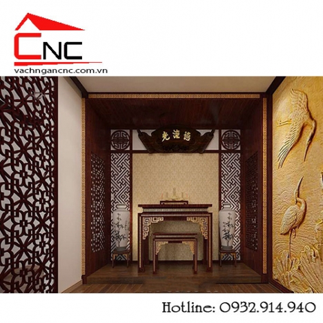 Khu vực phòng thờ và phòng khách cần có vách ngăn cnc