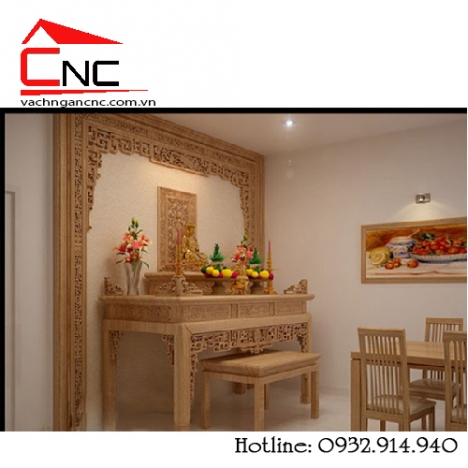 Khu vực phòng thờ và phòng khách cần có vách ngăn cnc