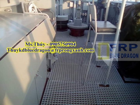 Tấm sàn ô lưới màu vàng thoát nước thải không rỉ sét