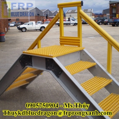 Tấm sàn ô lưới màu vàng thoát nước thải không rỉ sét