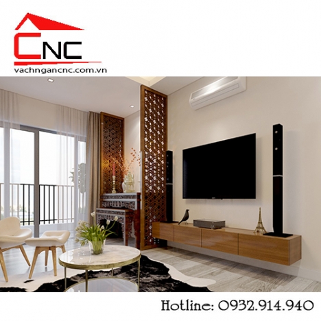 Khu vực phòng thờ và phòng khách cần có vách ngăn cnc tphcm