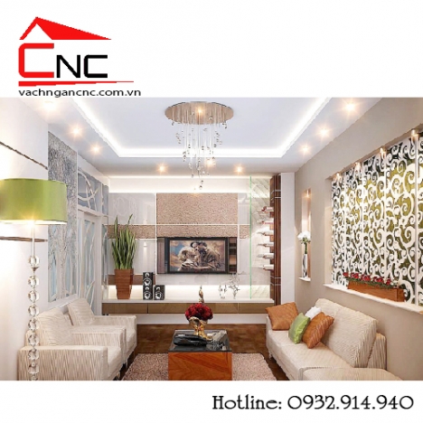 Giữa phòng khách và cầu thang nên có vách ngăn cnc