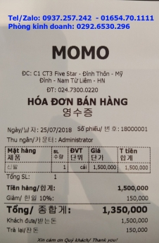 Máy tính tiền cho shop quần áo, lắp đặt tận nơi