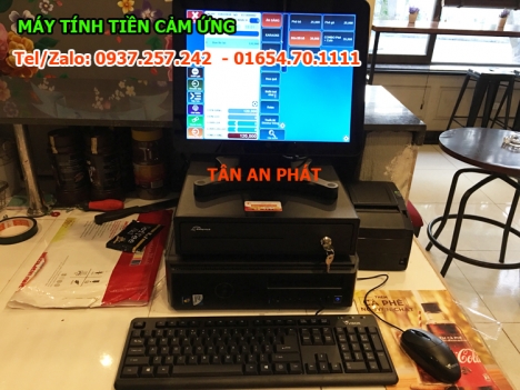 Máy tính tiền cảm ứng cho cafe shop, lắp đặt tận nơi