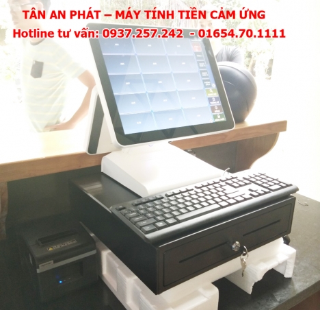 Máy tính tiền cảm ứng 2 màn hình cho quán cafe tại Cần Thơ