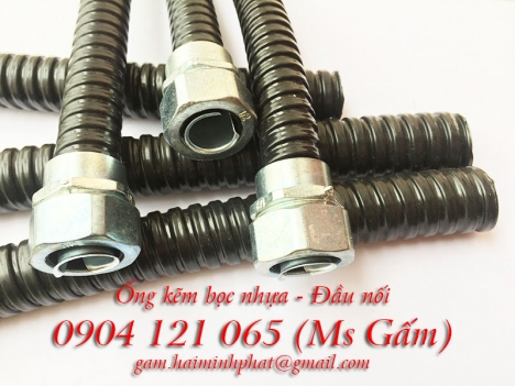 Ống kẽm bọc nhựa chống thấm luồn dây điện và Đầu nối ống kẽm