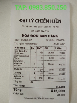 Máy tính tiền cho cửa hàng,đại lý,siêu thị