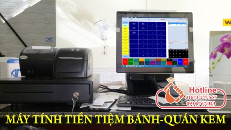 Bán máy tính tiền cảm ứng cho tiệm bánh kem bánh ngọt tại Tiền Giang