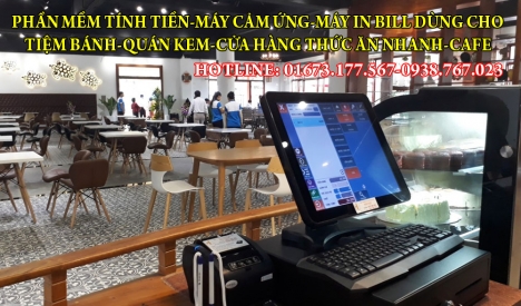 Bán máy tính tiền cảm ứng cho tiệm bánh kem bánh ngọt tại Tiền Giang