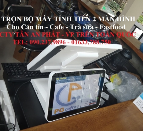 Máy tính tiền cảm ứng trọn bộ dùng cho coffee và Fastfood