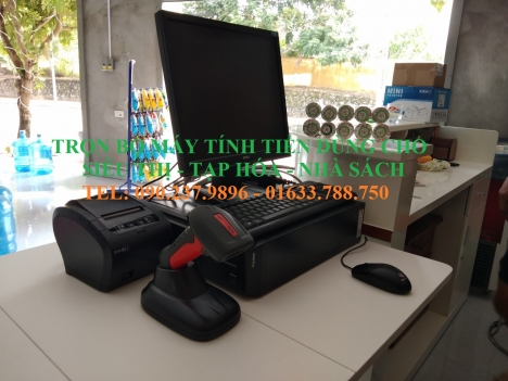 Máy tính tiền trọn bộ dùng cho siêu thị mini tại Hà Tĩnh