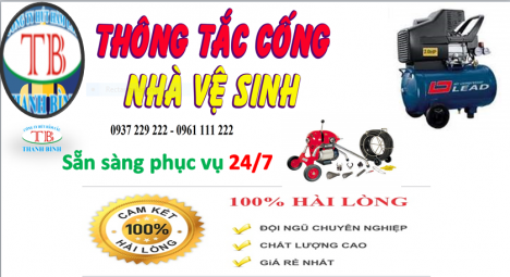 Chuyên hút bể phốt, thông cống bằng máy lò xo, không đục phá- có hóa đơn VAT