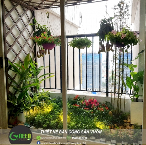 Thiết kế ban công chung cư, trồng hoa ban công sân vườn