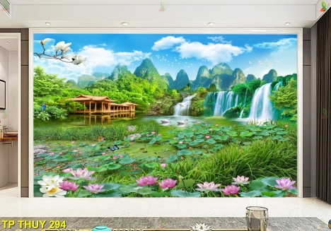 tranh vải lụa 3d dán tường
