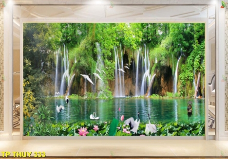 tranh vải lụa 3d dán tường