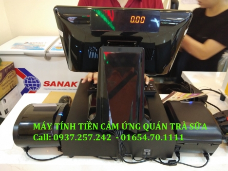 Bán trọn bộ máy tính tiền cảm ứng cho quán trà sữa tại Phú Quốc, Hà Tiên