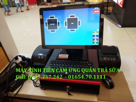 Bán trọn bộ máy tính tiền cảm ứng cho quán trà sữa tại Sóc Trăng, Bạc Liêu, Cà Mau