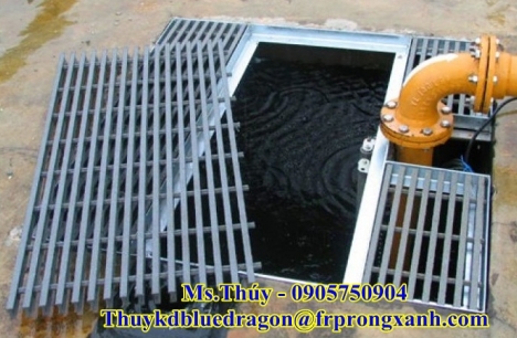 Miếng ốp gờ cầu thang frp không rỉ sét, mương thoát nước frp grating